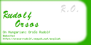 rudolf orsos business card